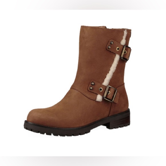 NIB Women’s Size 5 ( European Size 36) UGG W Niels III Combat Boots In Chestnut - Picture 2 of 13